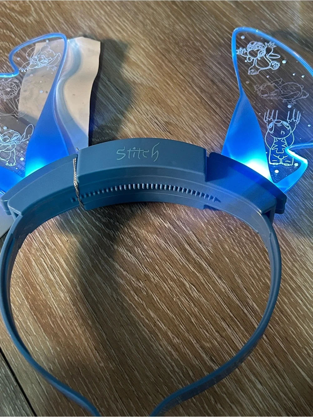 Disney Parks Light Up Stitch Glow Ears Headband Blue LED Lilo & Stitch NWT